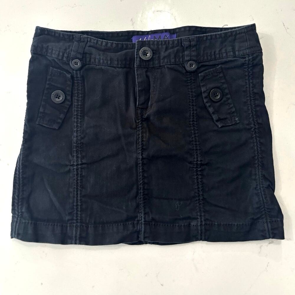 Y2K Miley Cyrus micro mini skirt cargo sz 5 black pockets streetwear preppy goth